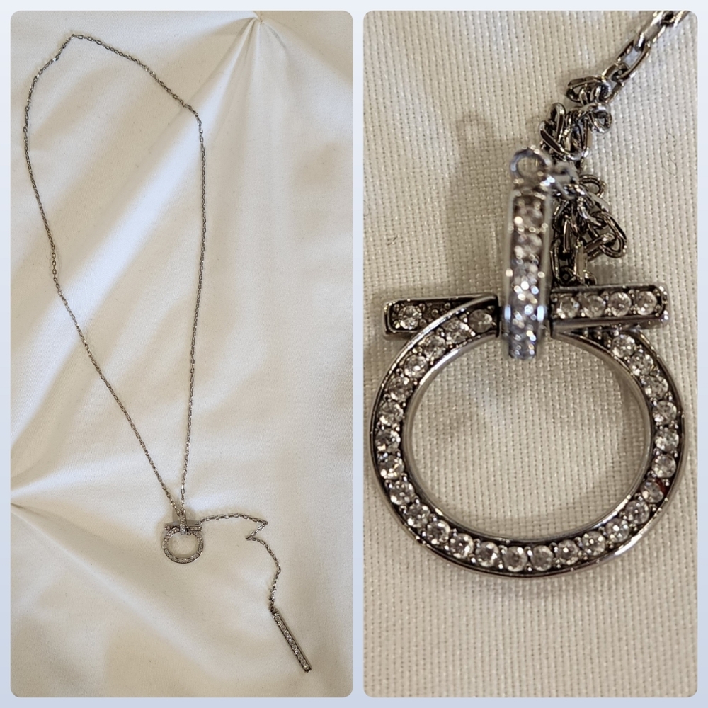 Salvatorre Ferragamo Gancini Necklace, Silver
